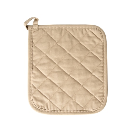 Ritz Concepts Solid Quilted Fabric Pot Holder 50 Poly/Cotton Taupe, PK12 35133
